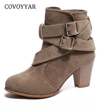 Load image into Gallery viewer, COVOYYAR 2019 Block Heel Ankle Boots