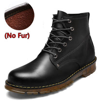 Load image into Gallery viewer, SURGUT Brand Men Boots Autumn Winter Warm Fur High Quality Split Leather Waterproof Boots