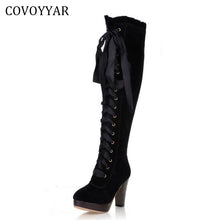 Load image into Gallery viewer, COVOYYAR 2019 Fashion Knee High Boots British Women High Heeled Boots