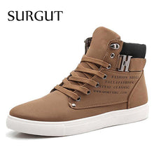 Load image into Gallery viewer, SURGUT Men Shoes 2019 New Winter Front Lace-Up Casual Ankle Boots
