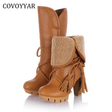 Load image into Gallery viewer, COVOYYAR 2019 Fashion Fringe Platform Snow Boots